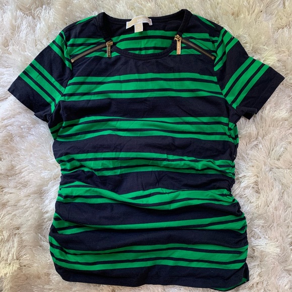 MICHAEL KORS Stripped Zipper Detail Tee - Picture 4 of 6